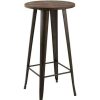 Table Haute Et Bar * | Budget Rendez Vous Deco Table De Bar Ronde Chimie 60 Cm Noir