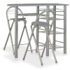 Table Haute Et Bar * | Top 10 Ensemble De Bar Avec Etageres 3 Pcs Bois Et Acier Gris Vidaxl