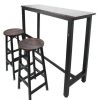 Table Haute Et Bar * | Le Moins Cher Yb Equipement De Bar 1 Table De Bar Et 2 Tabourets De Bar Pour Les Fournitures De D?Ner De Bar De Banquet