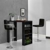 Table Haute Et Bar * | Le Moins Cher Table De Bar Bonn 3 Etageres 117 X 57 X 107 Cm Noir [En.Casa]