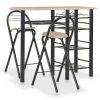 Table Haute Et Bar * | Top 10 Youthup Ensemble De Bar Avec Etageres 3 Pcs Bois Et Acier Brun