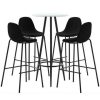 Table Haute Et Bar * | Bon Marche Youthup Ensemble De Bar 5 Pcs Tissu Noir Noir