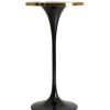 Table Haute Et Bar * | Remise Les Tendances Table De Bar Ronde Marbre Et Metal Noir Nath