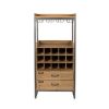 Table Haute Et Bar * | Bon Marche M-S Meuble Bar Et Range-Bouteilles Avec 2 Tiroirs En Sapin Et Metal