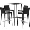 Table Haute Et Bar * | Meilleure Affaire Hommoo Ensemble De Bar 5 Pcs Similicuir Noir Hdv22087