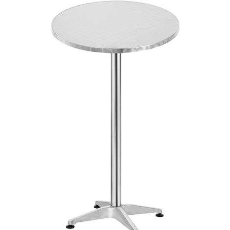 Table Haute Et Bar * | Coupon Table De Bistrot Ronde Avesta A Hauteur Reglable 75 Cm / 115 Cm [En.Casa]