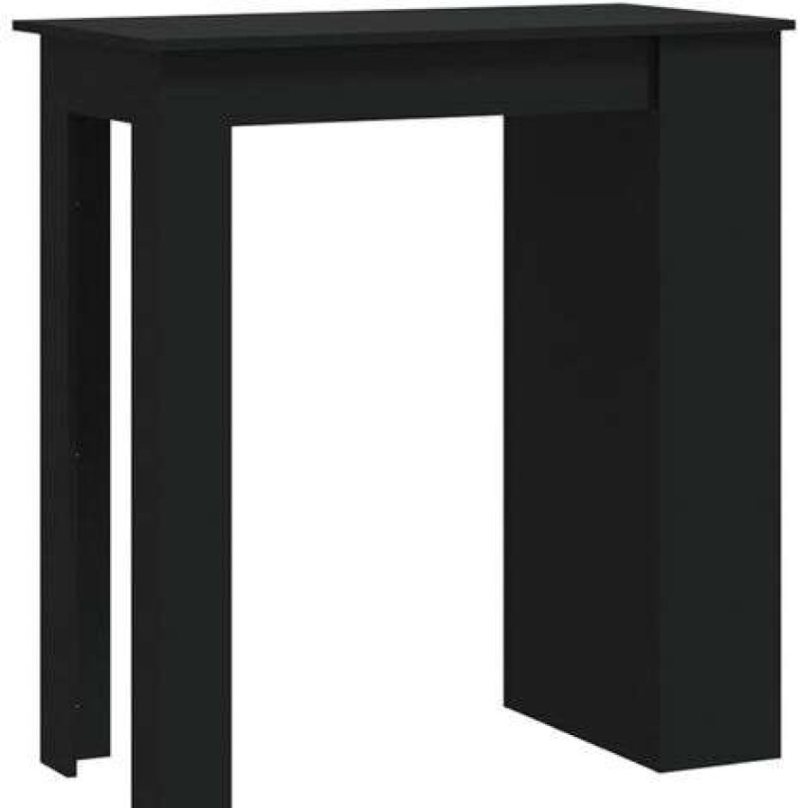 Table Haute Et Bar * | Bon Marche Asupermall Table De Bar Avec Rangement Noir 102X50X103,5 Cm Agglomere