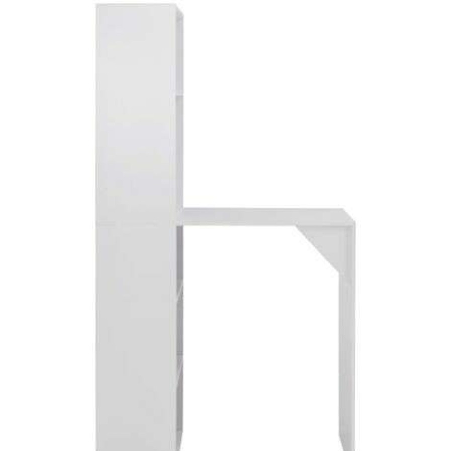 Table Haute Et Bar * | Nouveau Fimei Table De Bar Avec Armoire Blanc 115 X 59 X 200 Cm