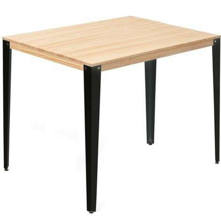 Table Haute Et Bar * | Remise Table Mange Debout Lunds 80X120X110Cm Noir-Naturel. Box Furniture Noir