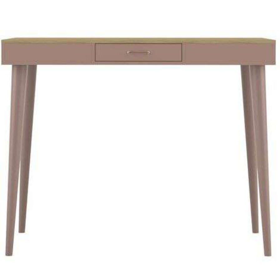 Table Haute Et Bar * | Meilleure Affaire Symbiosis Table Haute Horizon Chene Clair Et Rose Poudre Rovere Chiaro E Rosa Cipria