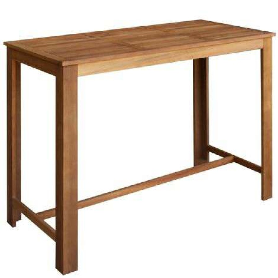 Table Haute Et Bar * | Coupon Inlife Table Et Tabourets De Bar 7 Pcs Bois D'Acacia Massif