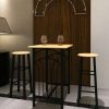 Table Haute Et Bar * | Meilleur Prix Asupermall Lot D'Une Table Haute De Bar Avec 2 Tabourets Phoenix