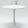 Table Haute Et Bar * | Le Moins Cher Ahd Amazing Home Design Table Ronde Tulipe Noire Et Blanche Pour Chaises De Bar Et Salon 80Cm Tulipan | Couleur: Blanc