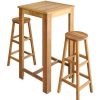 Table Haute Et Bar * | Top 10 Table Et Tabourets De Bar Bois D'Acacia Massif 3 Pcs Vidaxl