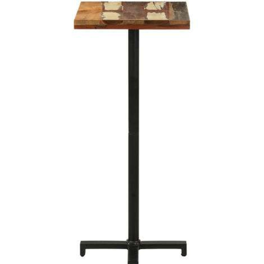 Table Haute Et Bar * | Grosses Soldes Asupermall Table De Bistro Carree 50X50X110 Cm Bois De Recuperation Massif