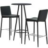 Table Haute Et Bar * | Les Meilleures Critiques De Hommoo Ensemble De Bar 3 Pcs Similicuir Gris Hdv21890