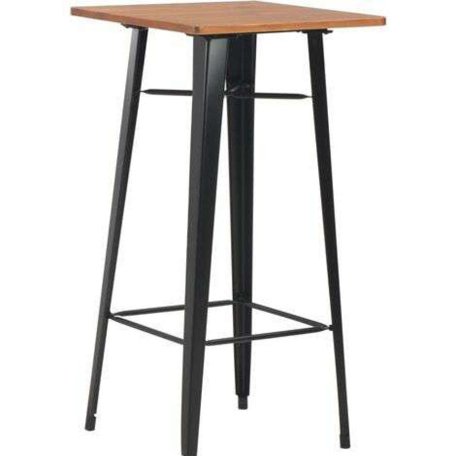 Table Haute Et Bar * | Meilleure Affaire Youthup Table De Bar Noir 60X60X108 Cm Pinede Et Acier Noir