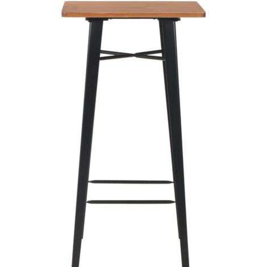 Table Haute Et Bar * | Meilleure Affaire Youthup Table De Bar Noir 60X60X108 Cm Pinede Et Acier Noir