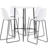 Table Haute Et Bar * | Sortie Asupermall Ensemble De Bar 5 Pcs Plastique Blanc