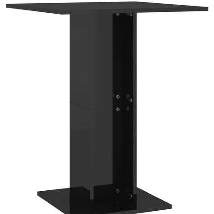 Table Haute Et Bar * | Budget True Deal Table De Bistro Noir Brillant 60X60X75 Cm Agglomere