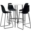 Table Haute Et Bar * | Acheter Asupermall Ensemble De Bar 5 Pcs Plastique Noir