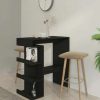 Table Haute Et Bar * | Meilleur Prix True Deal Table De Bar Etagere De Rangement Noir 100X50X101,5 Cm