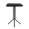 Table Haute Et Bar * | Budget M-S Table De Bar Carree 75 Cm En Teck Et Metal Noir Melton