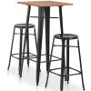 Table Haute Et Bar * | Meilleure Vente Asupermall Mobilier De Bar 3 Pcs Acier Noir