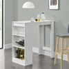 Table Haute Et Bar * | Le Moins Cher Table De Bar Kouvola 110 X 50 X 103 Cm Blanc [En.Casa]