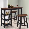 Table Haute Et Bar * | Nouveau Topdeal Assortiment De Bar 3 Pcs Mdf Noir