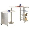 Table Haute Et Bar * | Meilleure Vente Table-Bar En Metal Blanc, Dim : 70 X 183 X 100 Cm -Pegane-