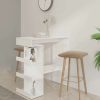 Table Haute Et Bar * | Meilleure Affaire Inlife Table De Bar Etagere De Rangement Blanc Brillant 100X50X101,5Cm Blanc