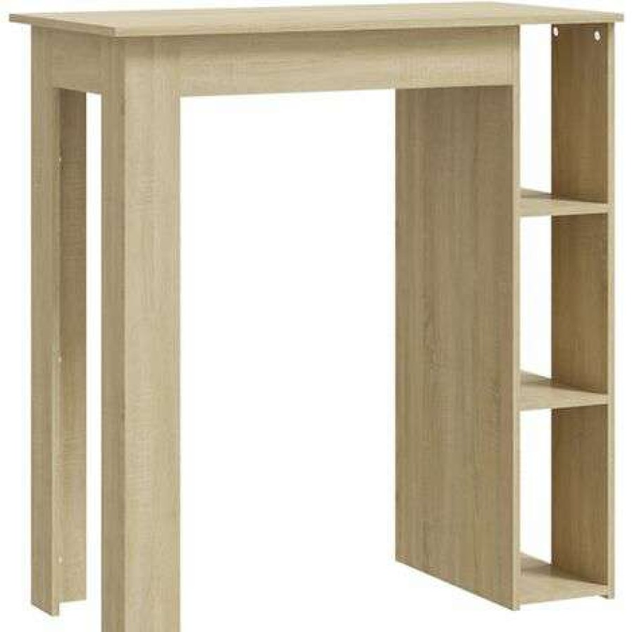 Table Haute Et Bar * | De Gros Fimei Table De Bar Avec Etagere Chene Sonoma 102X50X103,5Cm Agglomere