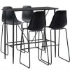 Table Haute Et Bar * | Budget True Deal Ensemble De Bar 5 Pcs Plastique Noir