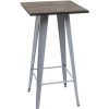 Table Haute Et Bar * | Remise Table Haute Hhg-401 Avec Plateau En Bois, Table De Bar, Design Industriel En Metal 107X60X60Cm ~ Gris