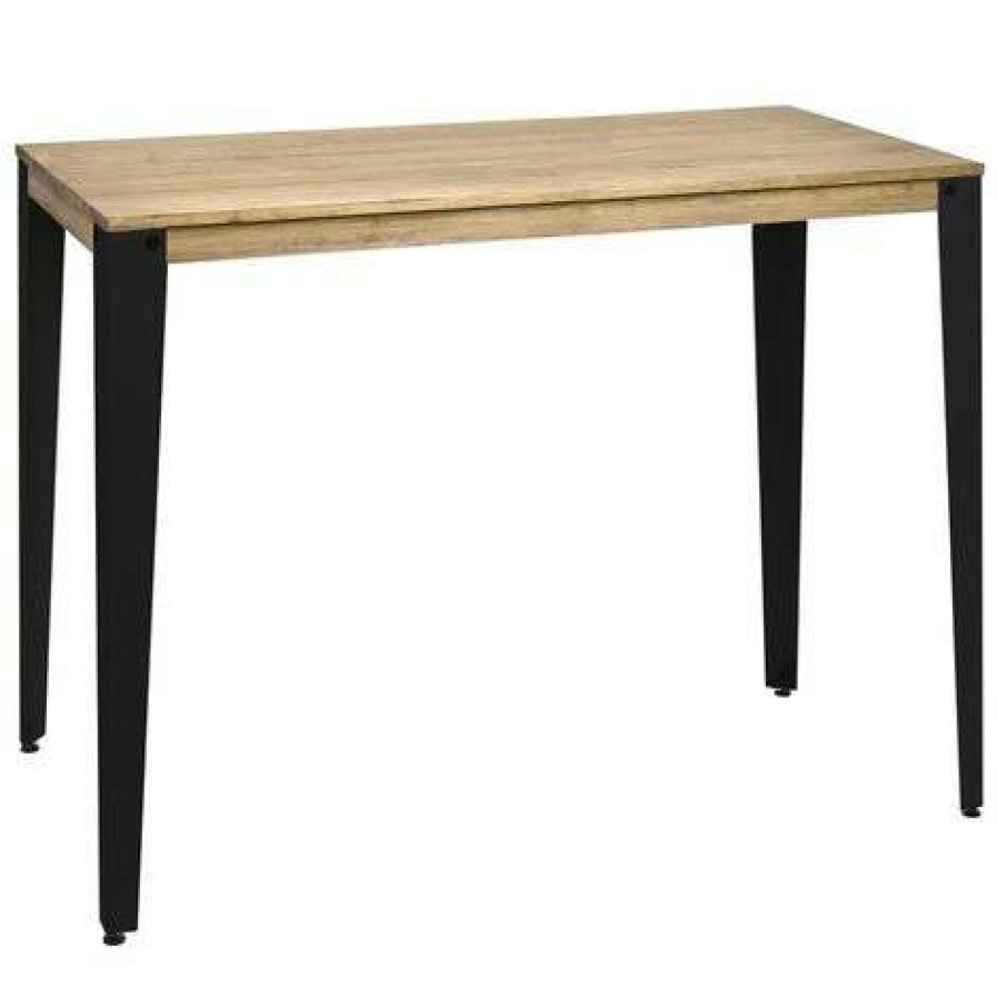 Table Haute Et Bar * | Grosses Soldes Table Mange Debout Lunds 60X140X110Cm Noir-Vieilli. Box Furniture Noir