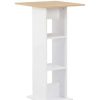 Table Haute Et Bar * | Budget Topdeal Table De Bar Blanc Et Chene Sonoma 60X60X110 Cm