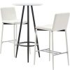 Table Haute Et Bar * | Les Meilleures Critiques De Asupermall Ensemble De Bar 3 Pcs Similicuir Blanc