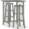 Table Haute Et Bar * | Meilleure Affaire Fimei Ensemble De Bar 3 Pcs Bois Et Acier Anthracite