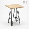 Table Haute Et Bar * | Budget Ahd Amazing Home Design Table Haute Industrielle 60 60 Metal Acier Bois Bolt | Couleur: Beige