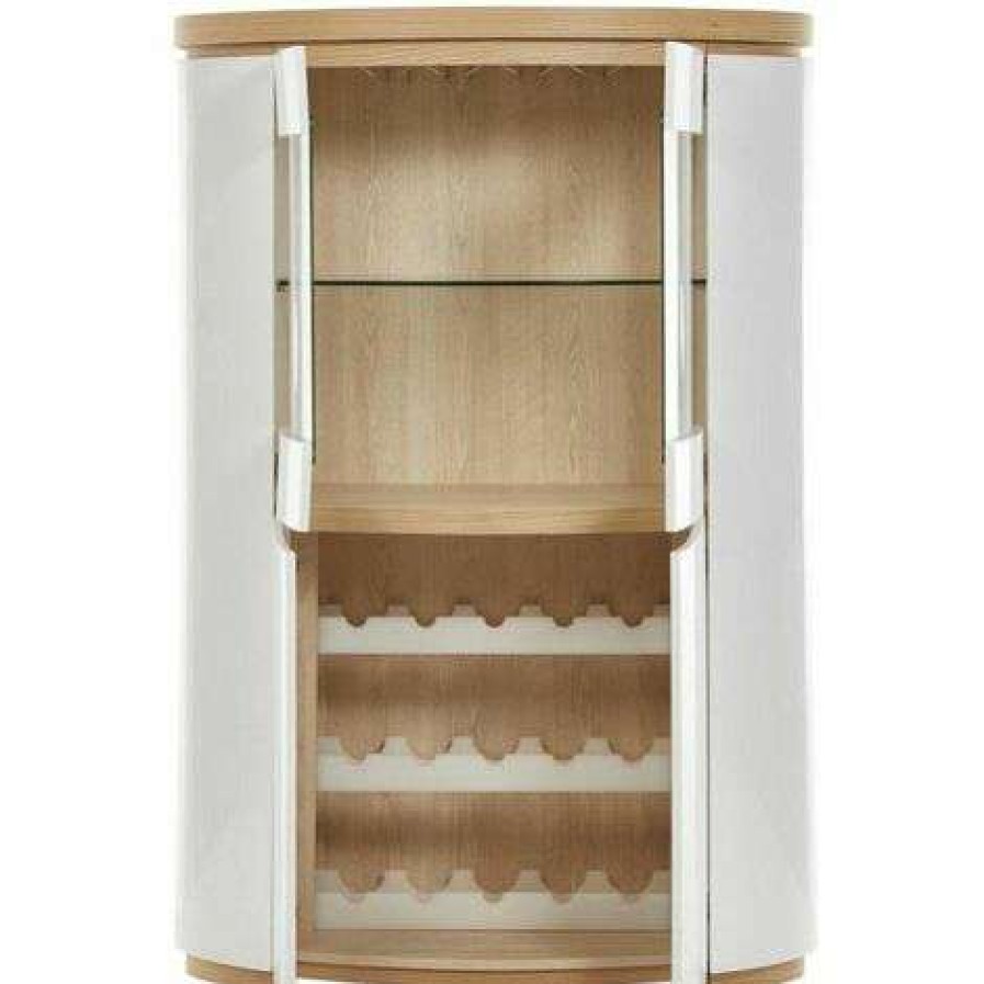 Table Haute Et Bar * | Sortie Paris Prix Meuble De Bar 2 Portes Calypsa 106Cm Beige