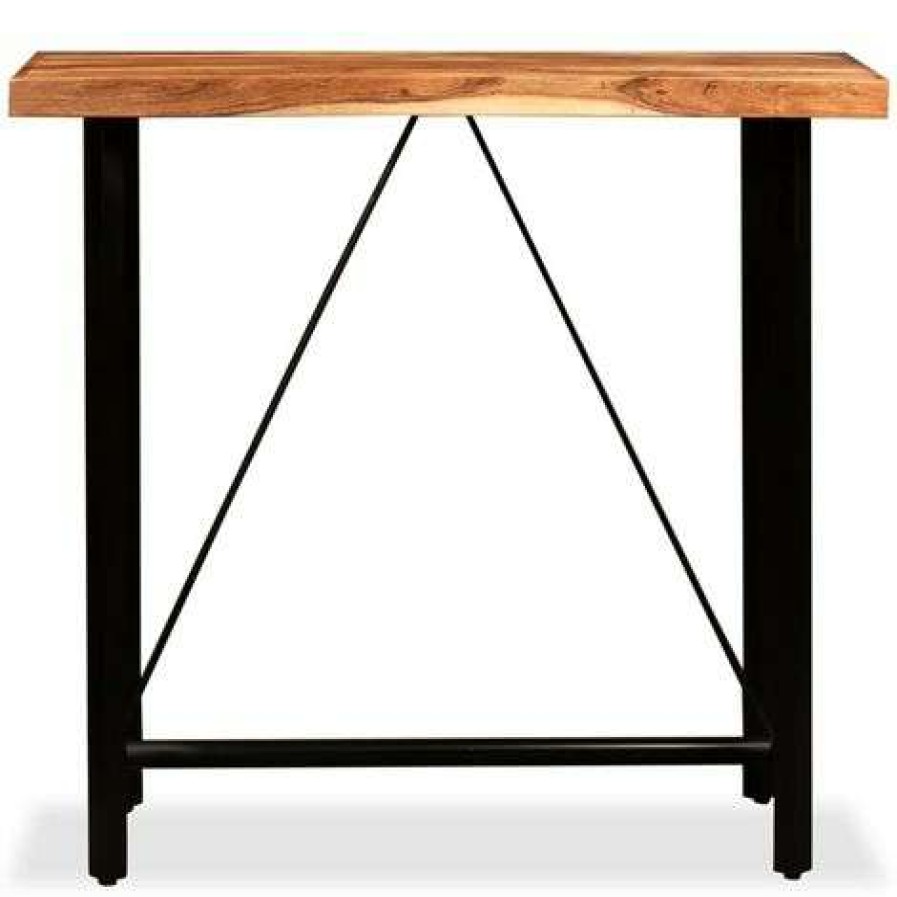 Table Haute Et Bar * | Coupon Topdeal Table De Bar Bois Massif D'Acacia 120X60X107 Cm