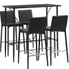 Table Haute Et Bar * | Nouveau Hommoo Ensemble De Bar 5 Pcs Similicuir Noir Hdv22013