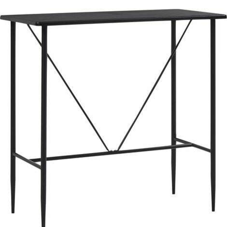 Table Haute Et Bar * | Nouveau Hommoo Ensemble De Bar 5 Pcs Similicuir Noir Hdv22013