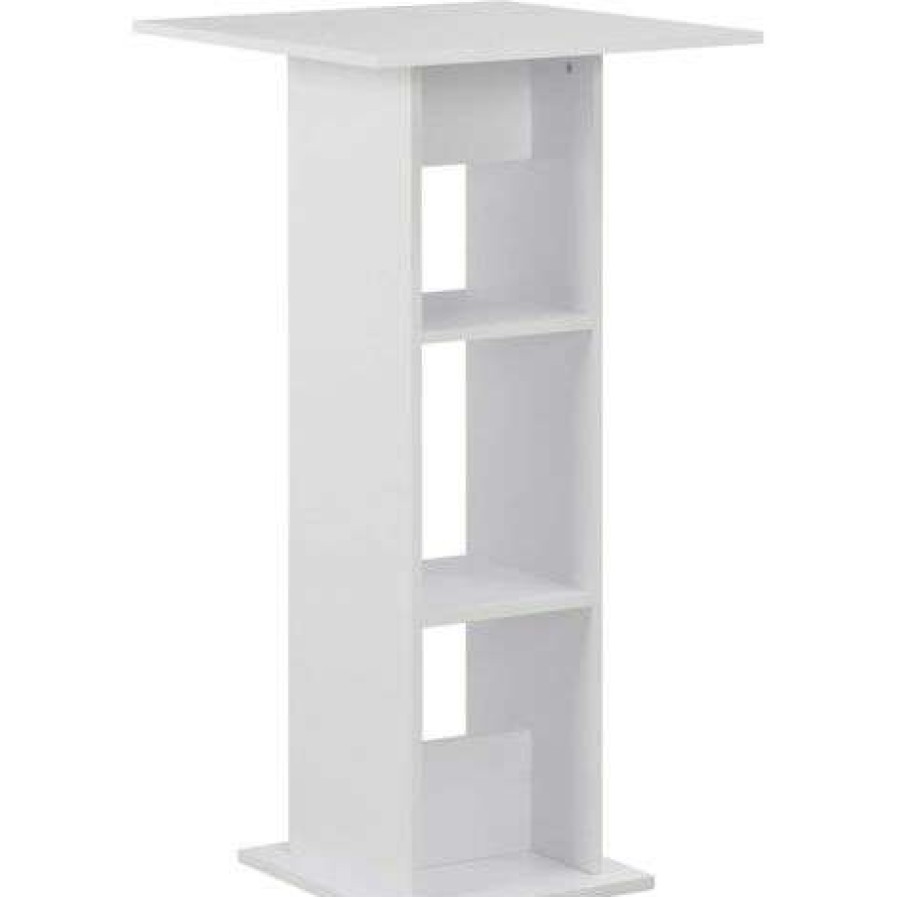 Table Haute Et Bar * | Nouveau Topdeal Table De Bar Blanc 60X60X110 Cm