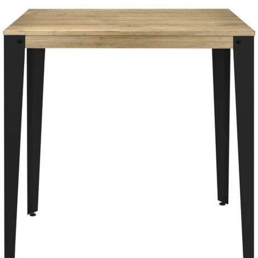 Table Haute Et Bar * | De Gros Table Mange Debout Lunds 70X110X110Cm Noir-Vieilli. Box Furniture Noir