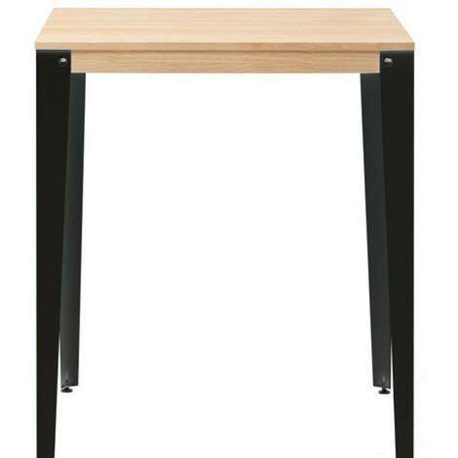 Table Haute Et Bar * | Bon Marche Table Mange Debout Lunds 80X80X110Cm Noir-Naturel. Box Furniture Noir