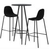 Table Haute Et Bar * | Bon Marche Asupermall Ensemble De Bar 3 Pcs Tissu Noir