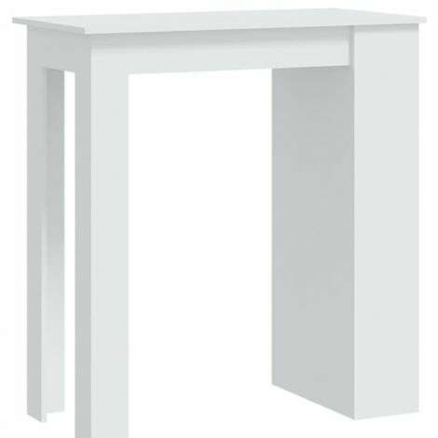 Table Haute Et Bar * | Coupon Inlife Table De Bar Avec Rangement Blanc 102X50X103,5 Cm Agglomere Blanc