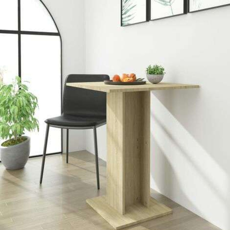 Table Haute Et Bar * | Les Meilleures Critiques De Fimei Table De Bistro Chene Sonoma 60X60X75 Cm Agglomere